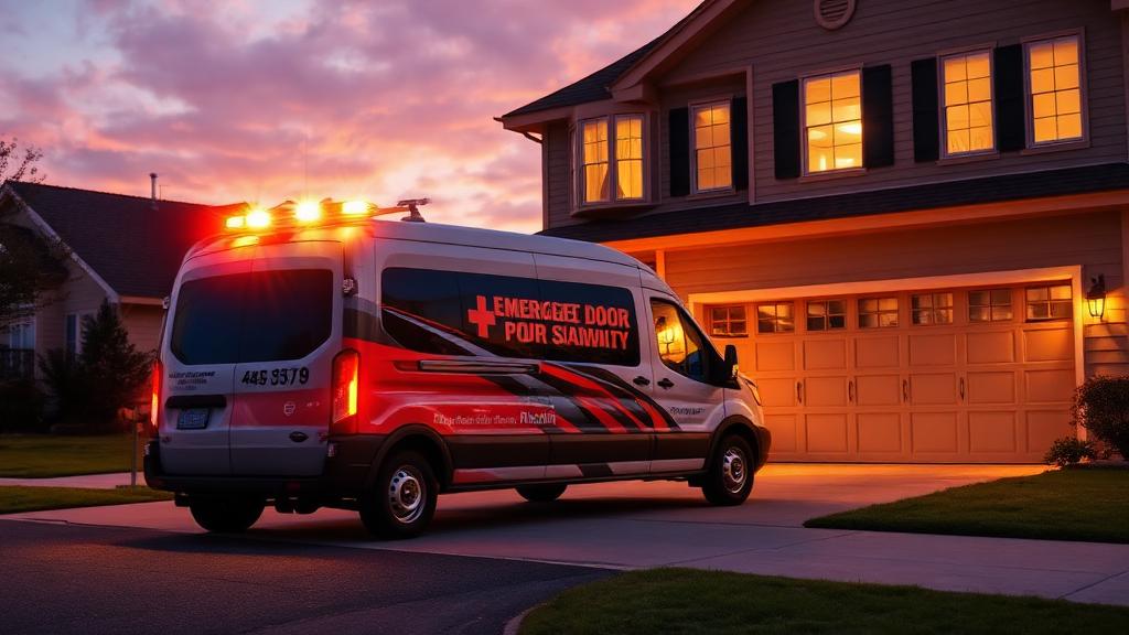 Emergency garage door service technician ready to respond